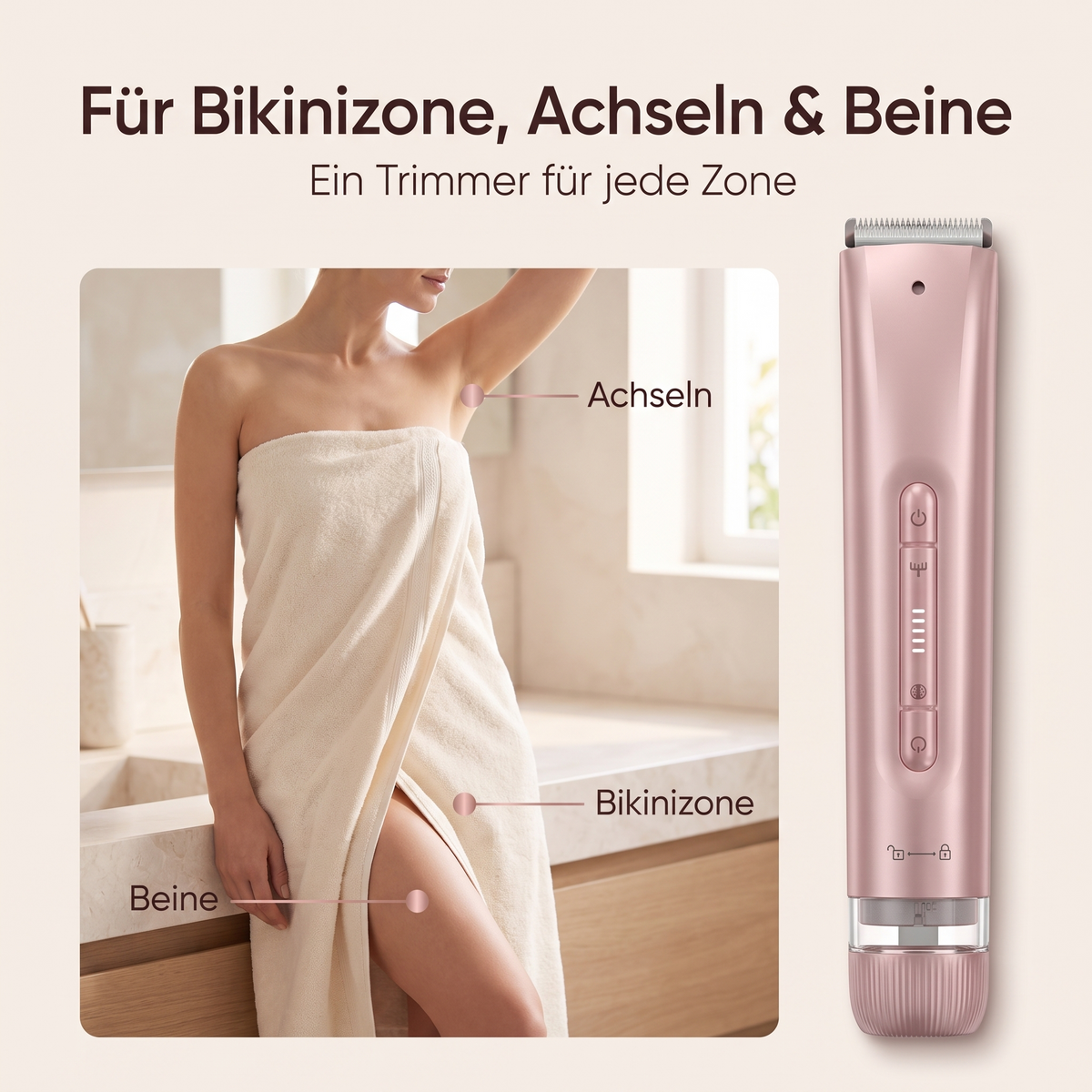 CalmGlide Damentrimmer für Bikinizone, Achseln und Beine