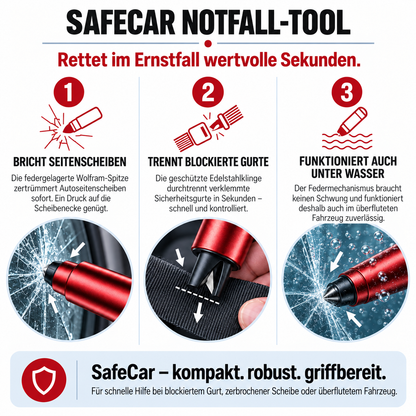 SafeCar - Auto-Nothammer mit Gurtschneider