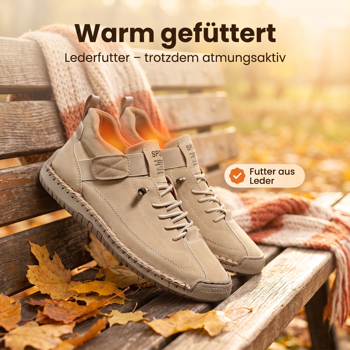 Warm gefüttert – Lederfutter, trotzdem atmungsaktiv