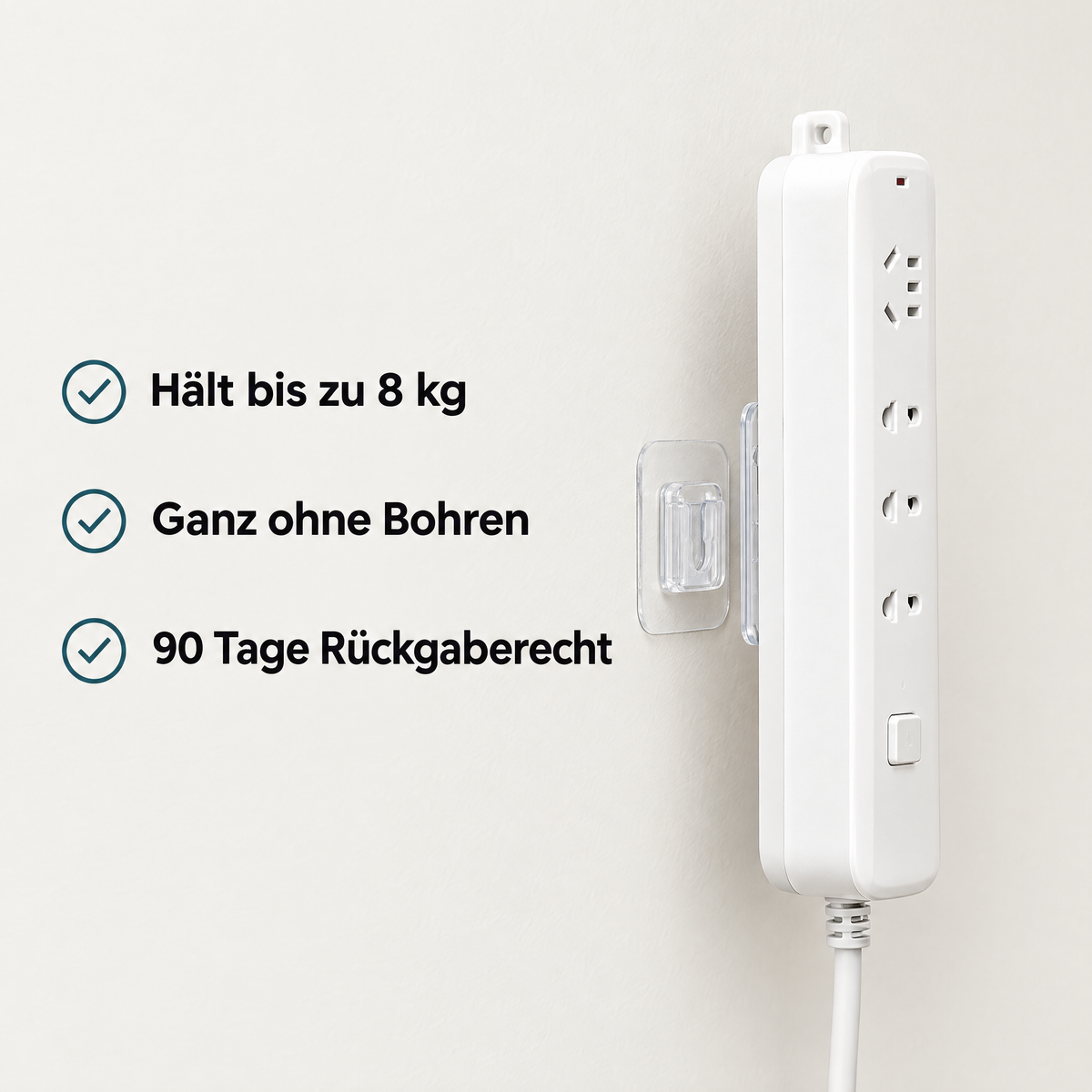 ClearGrip Klebehaken – hält bis 8 kg, ganz ohne Bohren