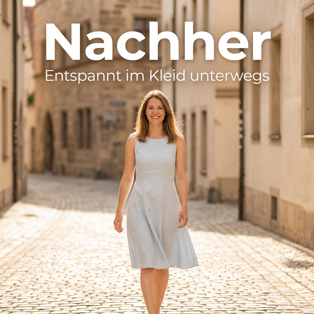 Entspannt im Kleid unterwegs