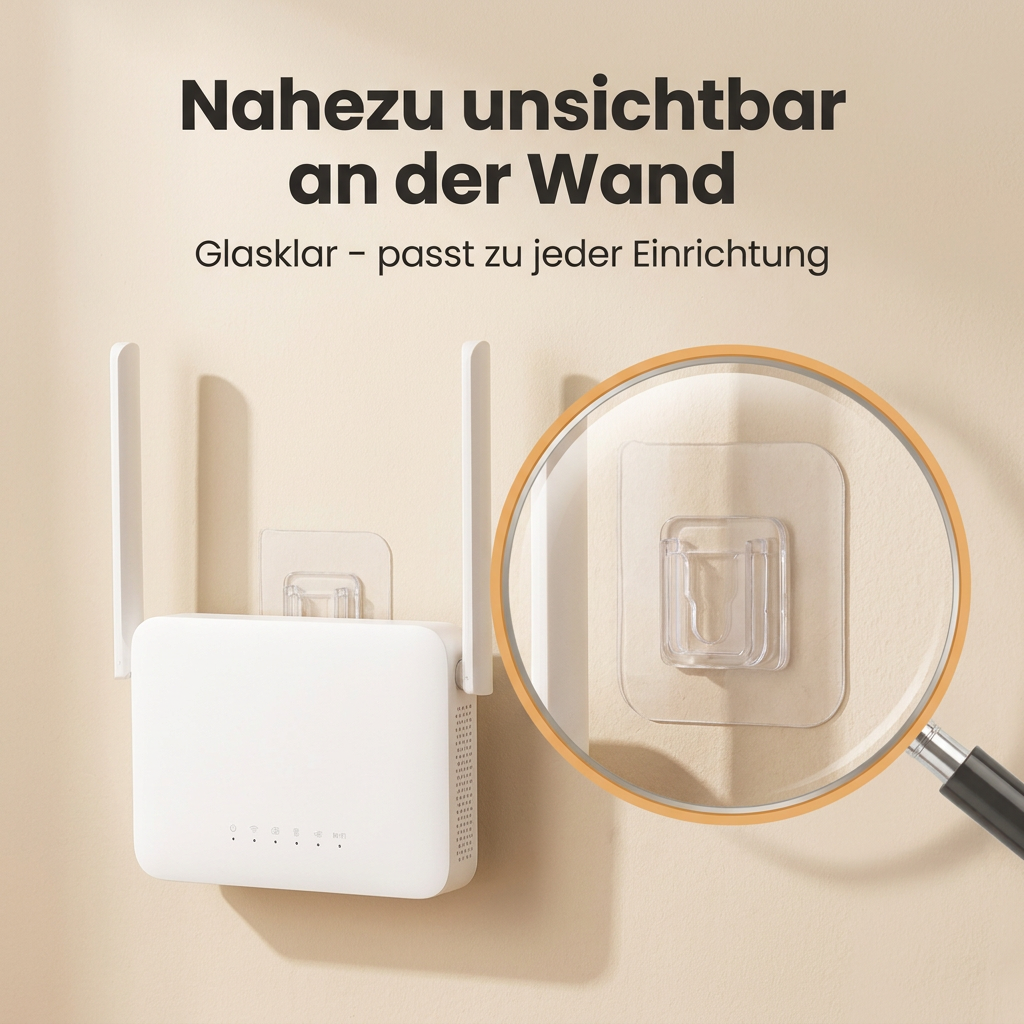 Transparenter Klebehaken – nahezu unsichtbar an der Wand