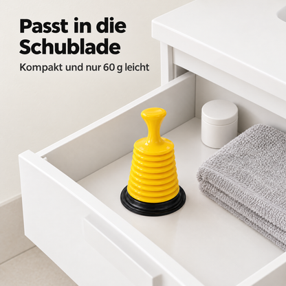 FlowBack Entstopfer passt in die Schublade – kompakt und 60 g leicht